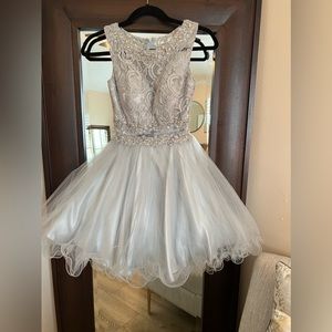 Dama or wedding party dress silver/grey size XS